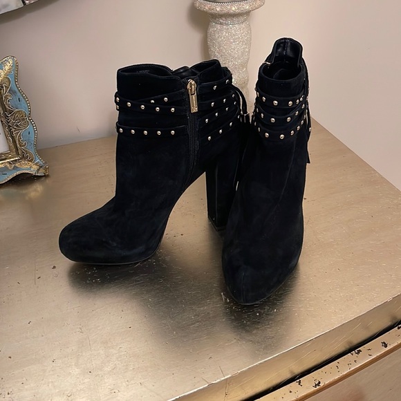 Jessica Simpson black platform boots with studs - Picture 1 of 3